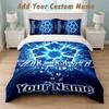 Bedding Set 1 Duvet Cover 2 Pillowcases Blue Lock Print Soft Bed Linen Bedroom Decor
