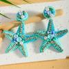 Starfish & Seahorse Beaded Earrings with Pearls - Unique Beach Style