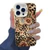 Чехол с леопардовым принтом и цветами для iPhone 15 Pro Max/14 Pro/13/17 Pro