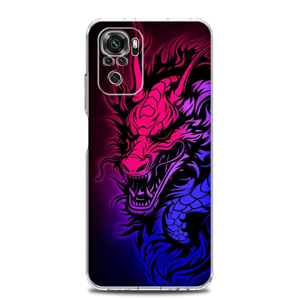 Чехол для телефона для Xiaomi Redmi Note 15 14 13 12 4G 10 11 Pro Plus 5G 14C 13C 12C 10C Прозрачный Мягкий ТПУ Чехол Дракон