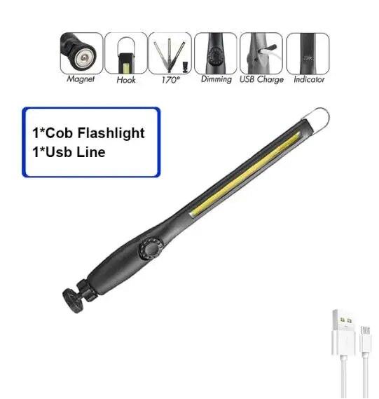 1PC COB Portable LED Work Lights Cordless Magnetic LED Work Lamp Inspection Lights for Car Repair, Home, Garage, Emergency