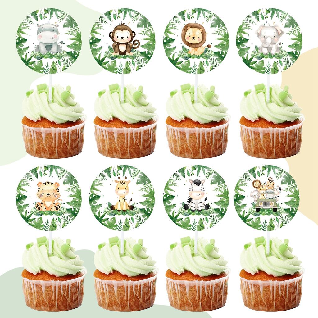 Украшение для торта в стиле животных Джунгли Тематика животных Декор для торта на день рождения Детский душ Семейное мероприятие Украшения для торта своими руками