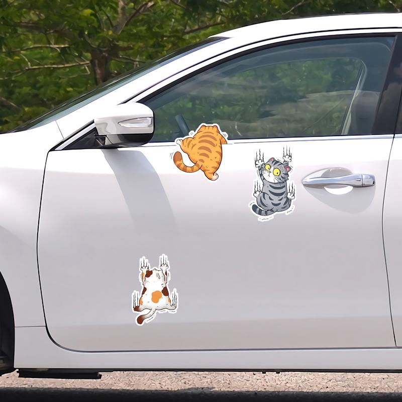 DS100#35.5x15cm Quirky Cat Cartoon Car Decal Self-Adhesive Vinyl Animal Sticker