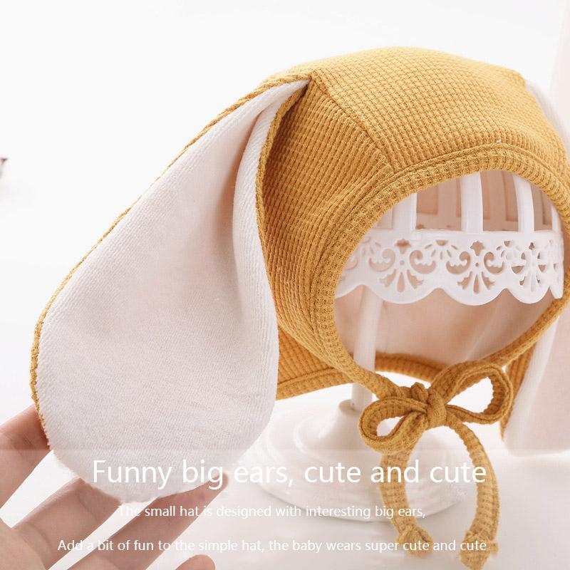 Зима-весна, детская шапка, милые длинные шапочки с кроличьими ушками, теплая шапка-ушанка для малышей, однотонные шапки для новорожденных