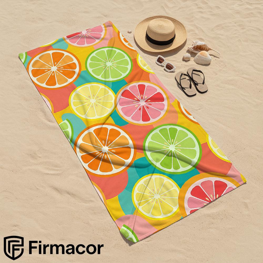 Citrus Slice Cartoon Anime Beach Towel Microfiber Quick Dry Super Absorbent Soft Bath Towel for Kids Adults Travel