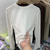 Women's Double-Faced Fleece Long-Sleeve Top - 2024 Autumn/Winter, Warm Solid Color, Western Style