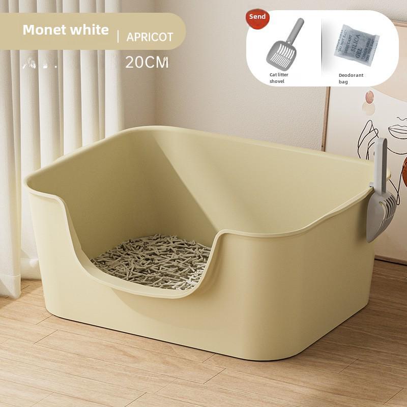 Extra Large Splash-Proof Cat Litter Box with High Sides