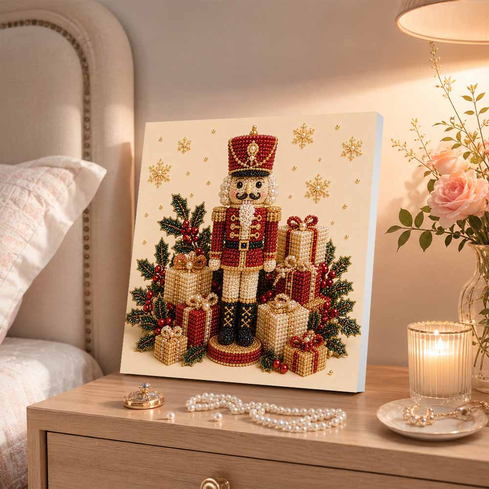 Pearl painting Christmas Nutcracker art kit DIY handmade holiday festive home decor painting