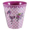 [R0626] - Pink 'Saperlipopette' Melamine Cup (flamingo) - 7. 5x7. 5cm