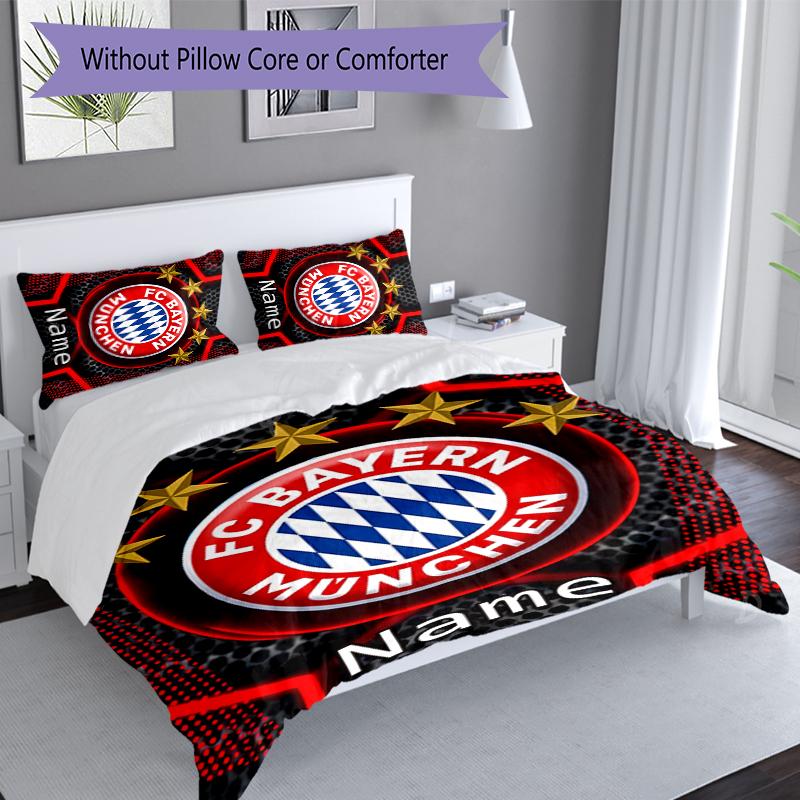 3pcs Custom Name Bayern Munich Set,Includes 1 Duvet Cover and 2 Pillowcases,All-season Bedroom Decor