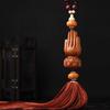New Fashion Natural Wood Lotus Buddha Key Chains Jewelry Bring Lucky Safety Car Hanging Pendant