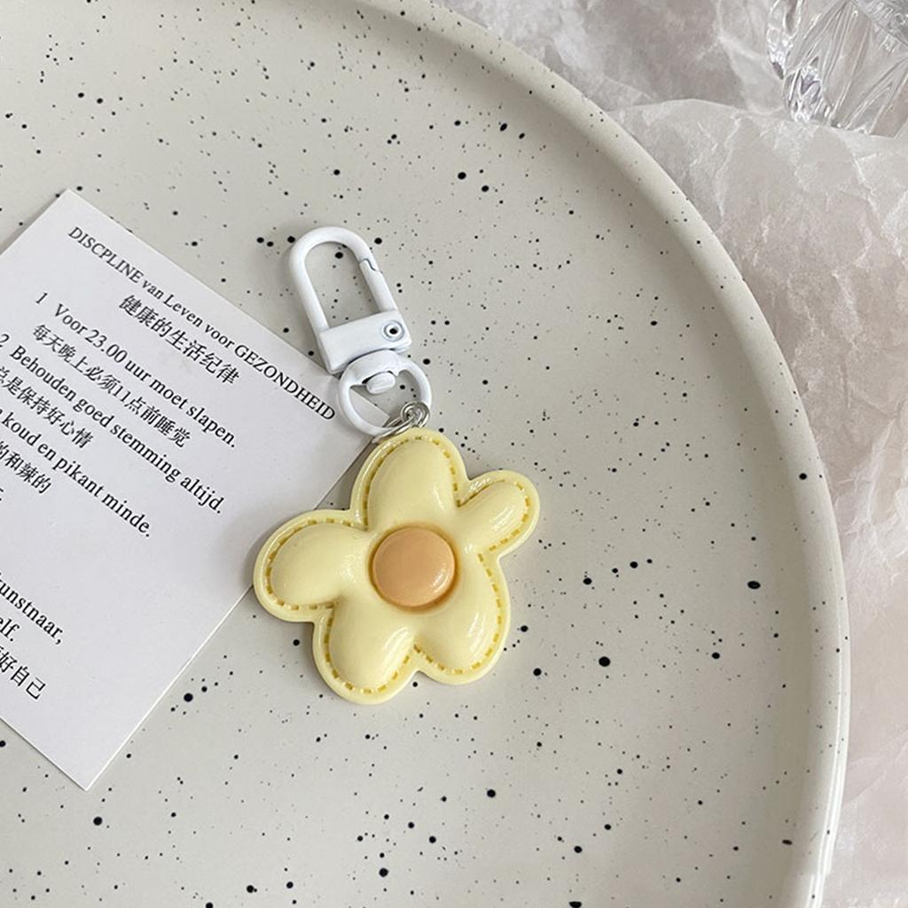 Cute Color Flower Pendant Keychains Bag Earphone Case Pendant Diy Accessories Car Key Ring Candy Color Key Chains Decor Jewelry