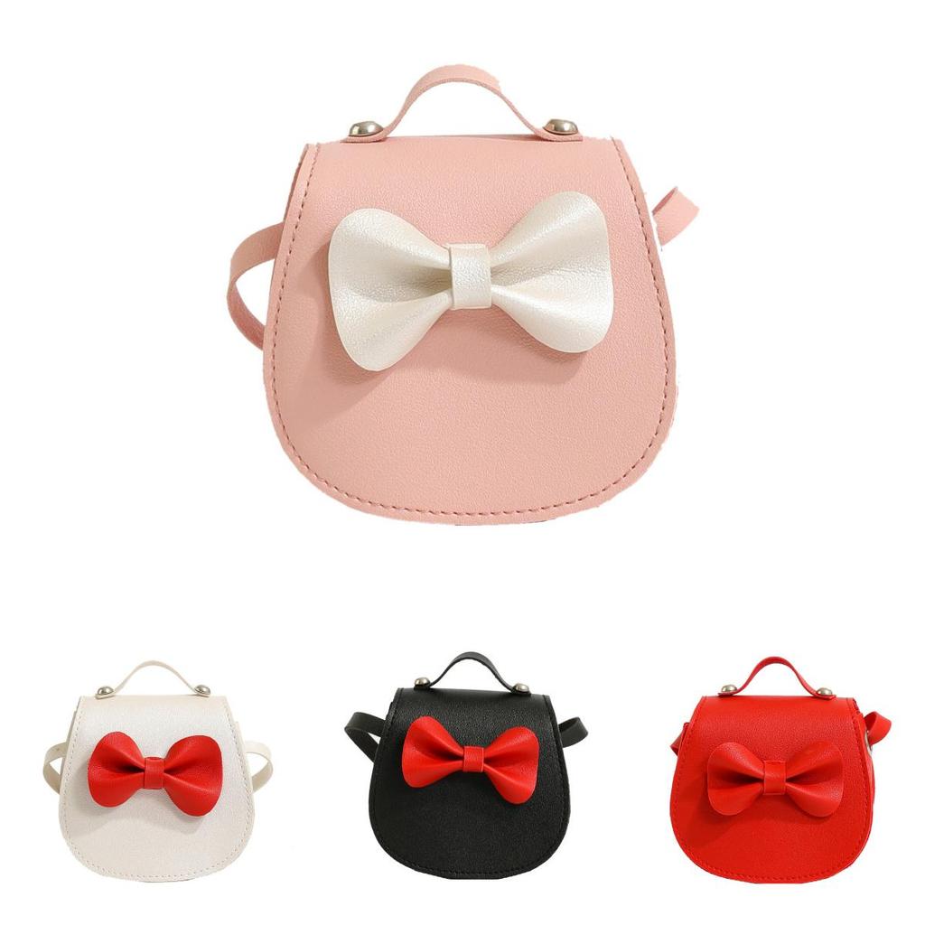 Candy Color Mini Girl Shoulder Bag With Butterfly Bow For Daily Use