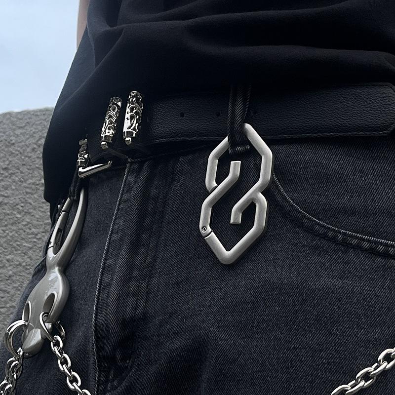 Тяжелая промышленность Любовь Сердце Геометрический Брелок Пряжка Креативный Металлический Подвеска Панк Рок Y2K Шарм для Сумки Поясной Стайлинг Аксессуар Подарок