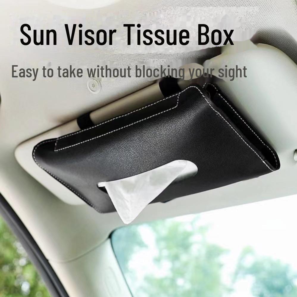 Кожаный автомобильный солнцезащитный козырек и подлокотник, коробка для салфеток - мультяшный дизайн