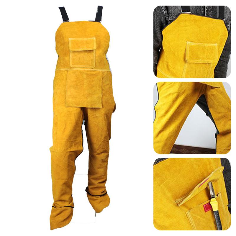 Cowhide Welder Apron Heat Insulation Protective Overalls Wear-resistant Fire-proof Safety Heavy Duty Leather Welding Apron