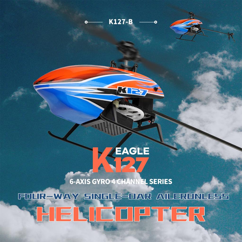 WLtoys XKS K127 RC Helicopter Remote Control Helicopter for Beginners 6-axis Gyro Single Blade RC