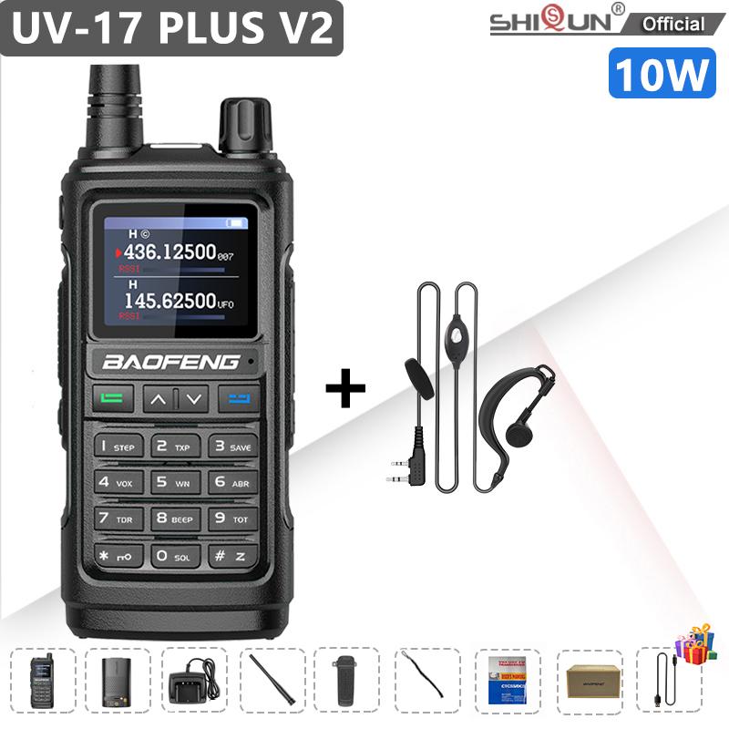 Baofeng UV 17 Walkie Talkie UV 17 PLUS V2 Tri-Band Two Way Radio Type-C Charger 999CH FM Wireless Copy Frequency UV 17 Pro V1 V2
