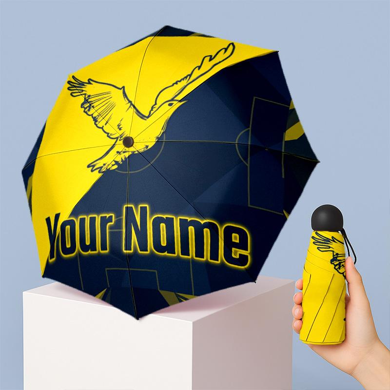 Fenerbahçe FC Manual Five Fold 8 Rib Umbrella Support Custom Text, Lightweight Travel Umbrella