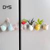 5Pcs Mini Glass Vase Refrigerator Magnet Home Office Kitchen Locker Fridge 3D Flower Vase Magnetic Decoration Ornament