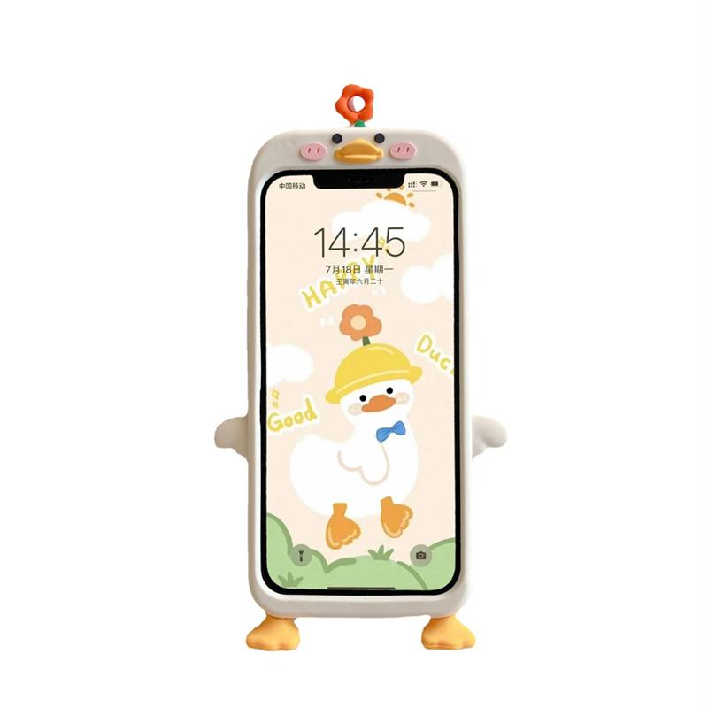 Японский милый силиконовый чехол с 3d мультяшной уткой для Iphone 14 13 12 11 Pro Xs Max X Xr 7 8 6 Plus Se 3 Kawaii защитный мягкий чехол