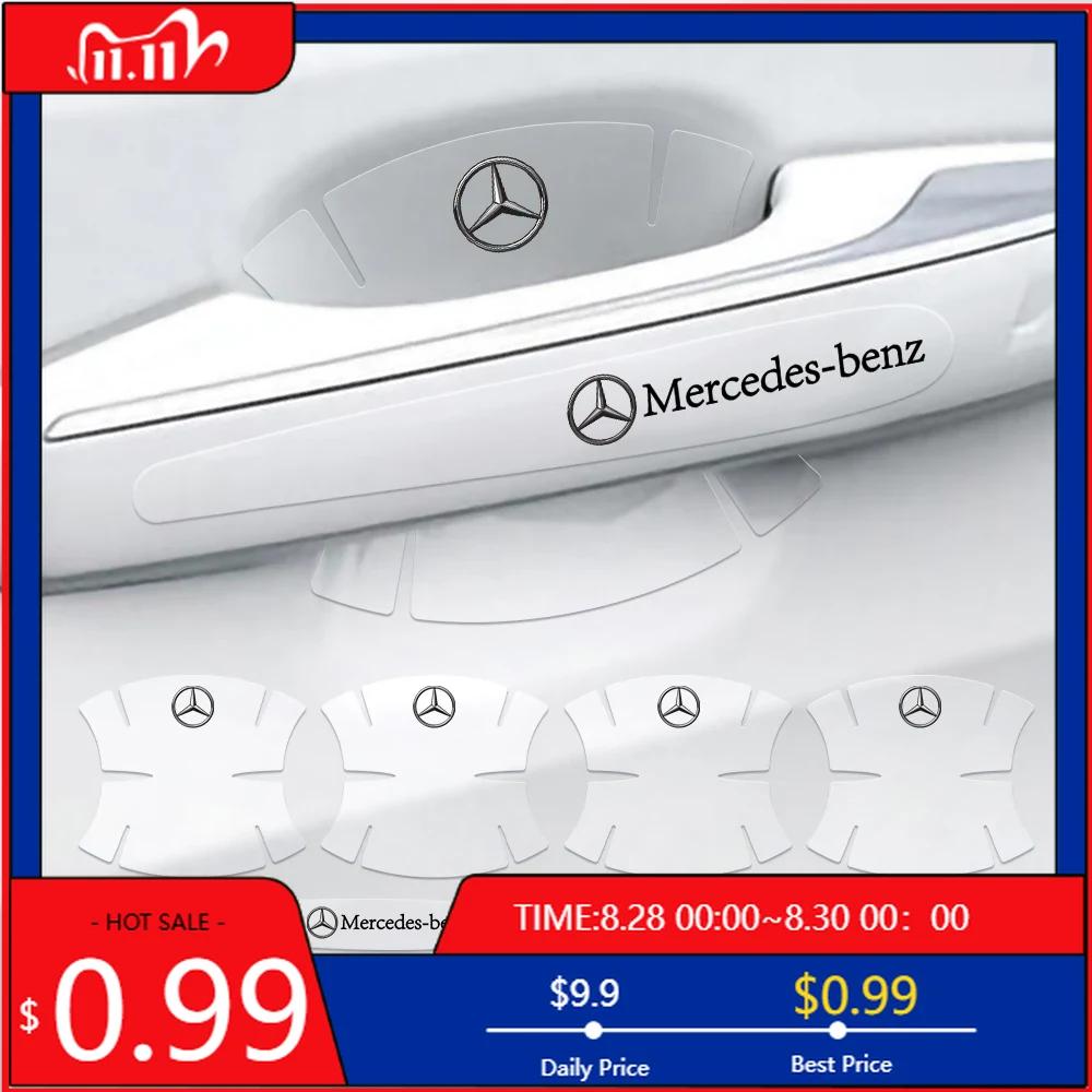 GLC GLB 4/8PC Transparent Car Door Handle Cup Protector Film Anti Scratch Sticker For Mercedes Benz AMG W108 W203 W204 W210 W21