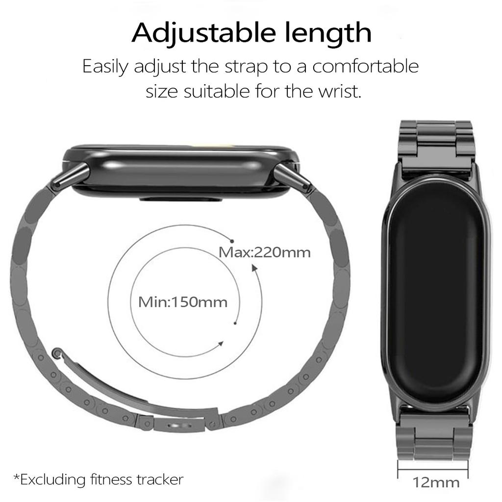 Ремешок для Mi Band 9 для браслета Mi Band 8 Для браслета Xiao mi Band 8 Ремешок для часов из нержавеющей стали для Mi Band 7 6 5 3 4 Металлический ремешок