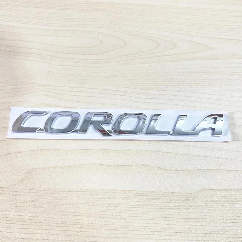 1Pc 3D Glossy Black Silver Letters For Toyota Corolla Trunk Emblem Badge Stickers Car Accessories Modified Car Sticker