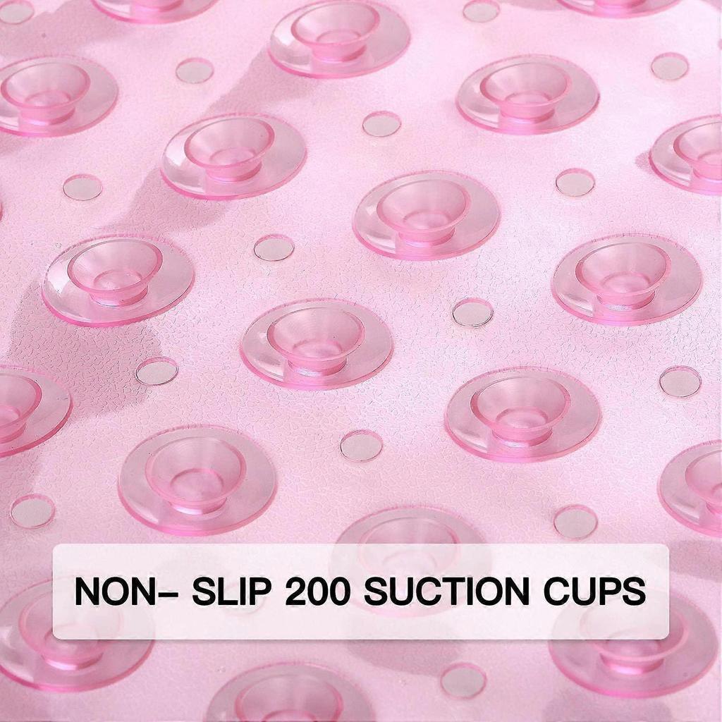 40 x 16" Extra-Large Non-Slip Shower Mat, Light Pink