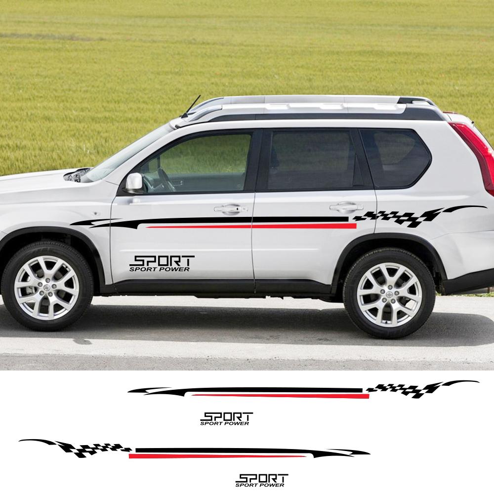 4 шт. автомобильные длинные боковые наклейки на талию для Qashqai Prado Sportage Range Rover Tucson BMW Duster CX-5 SUV виниловый тюнинг