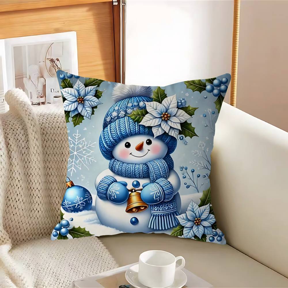 Christmas Snow-manS Cushion Cover Pillowcase Upholstery Sofa Throw Pillow Home Decor Pillowcas