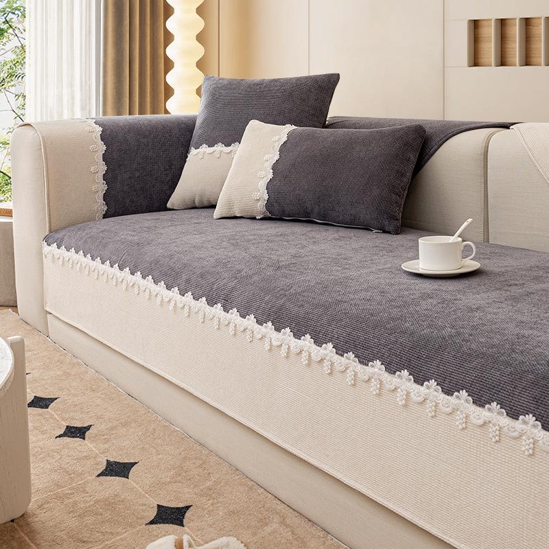Вельветовая диванная подушка контрастного цвета, универсальная подушка на четыре сезона, Нескользящий чехол для дивана, новинка 2024, чехол, полотенце, одеяло