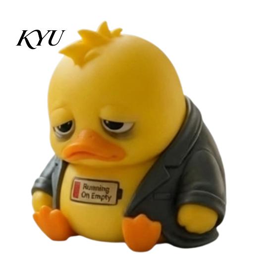 Desktop Figurine for Home Emotional Support Duck Figurine, Resin Yellow Ornament, Lovely Animal Gift Cute Statue Office Desk Decor Ornament