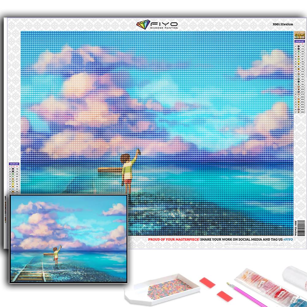 DIY 5D алмазная живопись Художественная луна и звездное небо набор для вышивки крестом полная дрель вышивка мозаика художественная картина стразы подарок