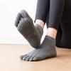 Combed Cotton Five Finger Yoga Socks for Women Silicone Anti Slip Professional Pilates Socks Indoor Dance Fitness Sports Socks