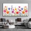 Красочный акварельный арт диких цветов, постеры с цветами и листьями, ботанические холсты, живопись, настенное искусство, картина для декора гостиной, спальни, офиса