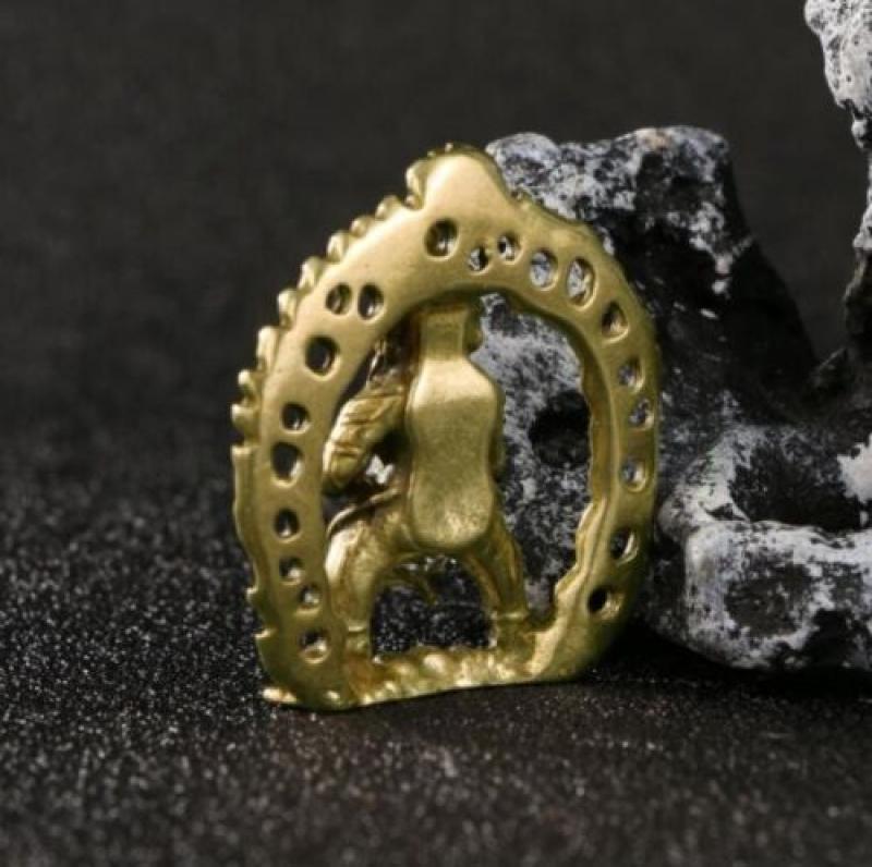 Rare Chinese Art Old Brass Hot Fire Boy Toys Statue Figure Pet Antique Ornament