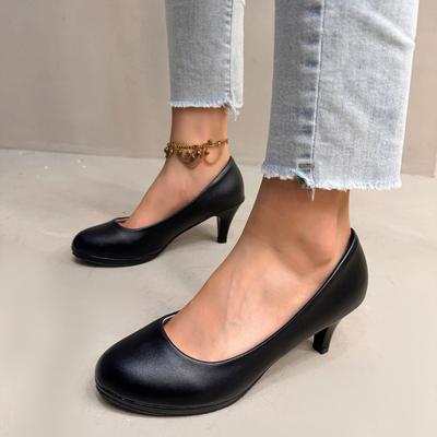 Модная женская обувь 2025 Высокое качество Неглубокие женские туфли на высоком каблуке Мода Большой размер Офис и карьера Новые Лаконичные Бестселлер Туфли на высоком каблуке