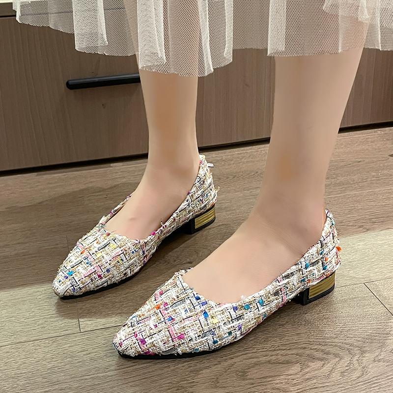 Мода 2024 года, новые летние туфли с острым носком, удобные повседневные туфли с неглубоким носком, дышащие женские туфли-лодочки