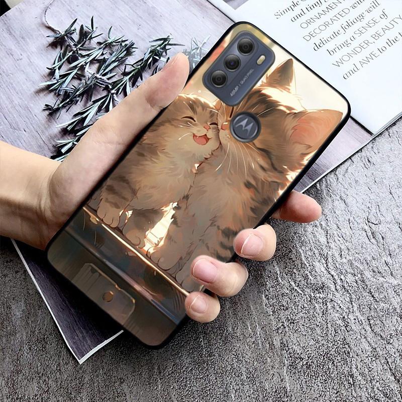 Чехол для телефона с милым котом для Moto G84 G22 G32 G42 G52 G62 G53 G72 G60 G60S G100 G10 G20 G30 G13 G50 G 5G G Pure