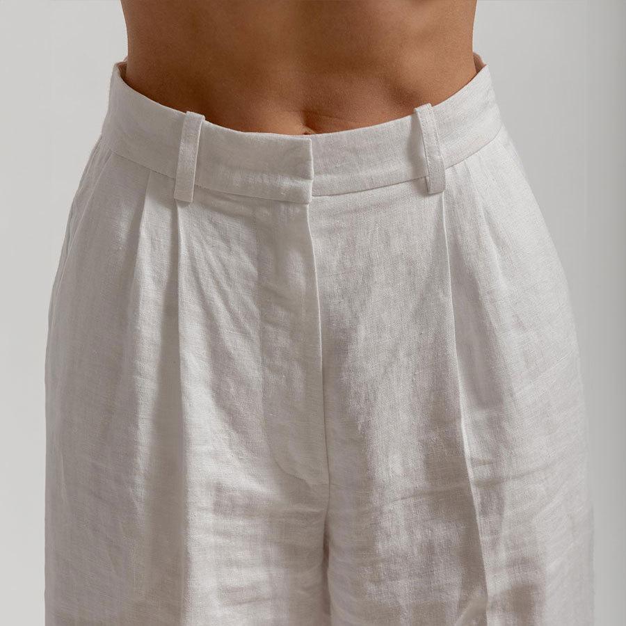 GMXIA Комплект из жилета и длинных брюк, летний повседневный чисто-белый жилет без рукавов с V-образным вырезом, комплект из жилета и длинных брюк