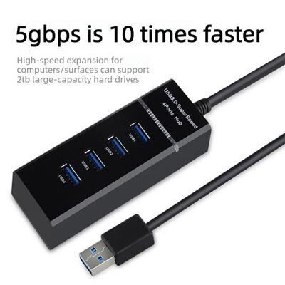 Высокоскоростной 4-портовый USB 3.0 концентратор, USB-удлинитель, USB-разветвитель для компьютера, Высокоскоростная передача данных
