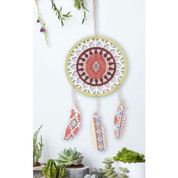 6 Wooden Dream Catchers To Decorate - Feathers 12.5 X 23.5 Cm