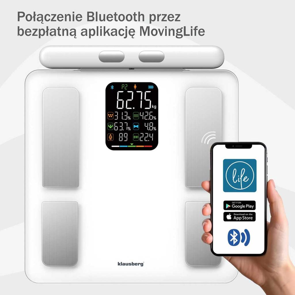 Smart Ios Android Analytical Bathroom Scale Klausberg Kb-7857