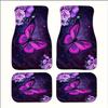 4pcs Purple Butterfly Pattern Car Floor Mats, Water-absorbent, Non-slip And Stain-resistant Mats, Used For Most Car Front And Rear Seat Floor Mats