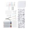 Heat Shrink Sheet Set Complete Shrink Plastic Sheet Kit with Colored Pencils for Key Chains Jewelry Toys Making Gift