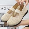 Summer New Breathable Mesh Women's Shoes Flat Bottom Square Root Casual Breathable Women's Hollowed-out Knitted Women's Shoes
