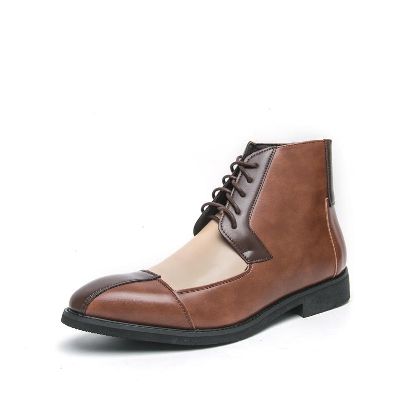 Осенняя британская мужская молодежная мода высокие остроносые кожаные туфли мужские корейская версия тренд стилист Чжунбан Мартин короткие ботинки