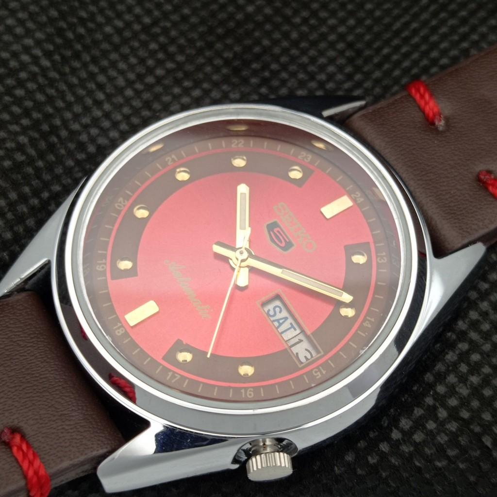 ВОССТАНОВЛЕННЫЕ ВИНТАЖНЫЕ МУЖСКИЕ ЧАСЫ SEIKO 5 AUTOMATIC JAPAN D/D RED 593a-a311237-2 SKU593a-a311237