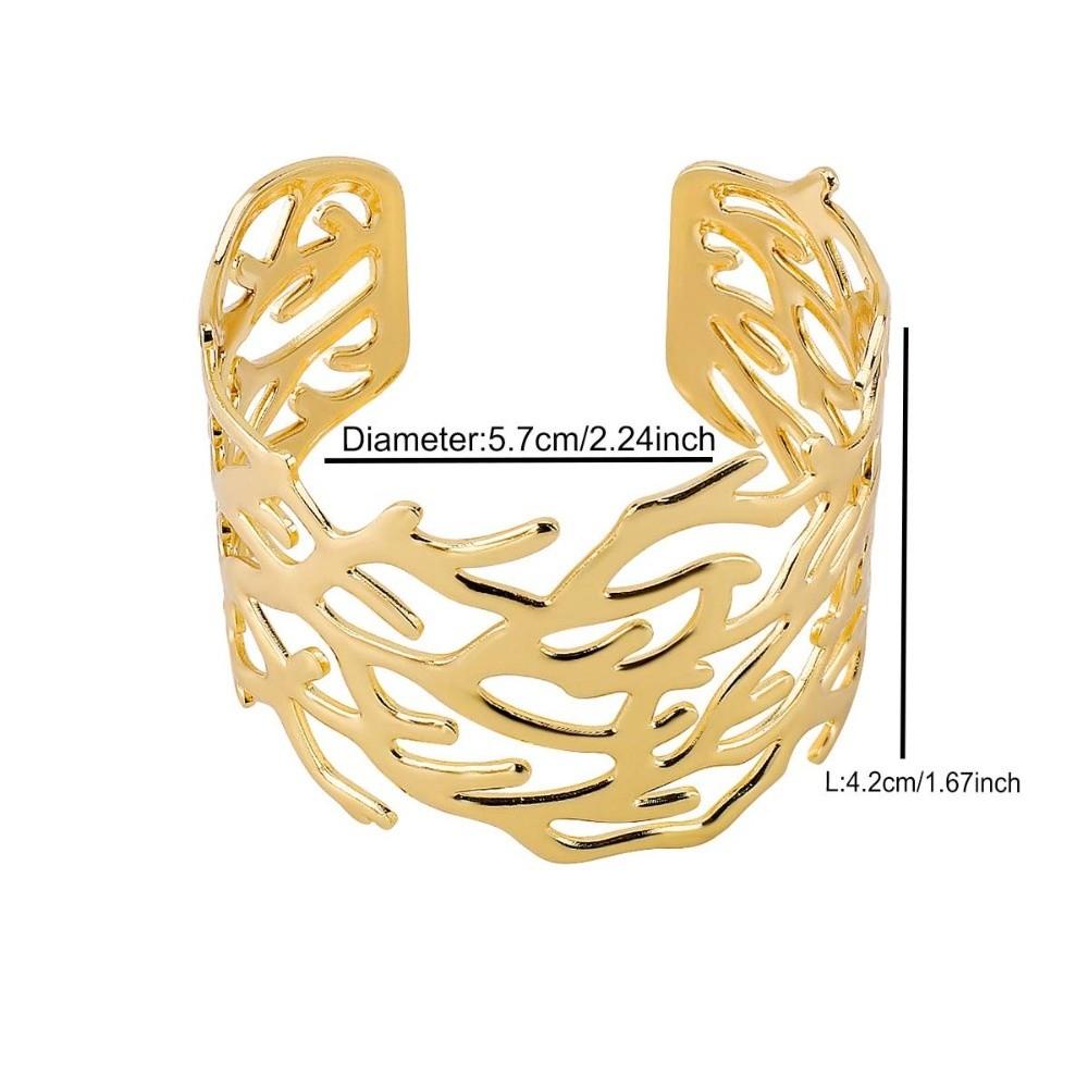 Tree Branch Pattern Metal Opening Bangle Armlet Women's Wrist Jewelry Coral Design Bracelet  Girls